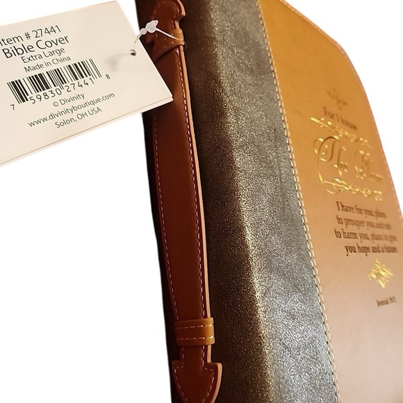 Divinity Boutique/X-Large Faux Leather Bible Cover/11"L x 8"W - Picture 13 of 16